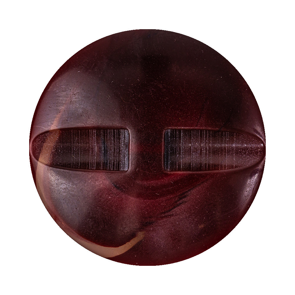 Deep Red Mystery Abstract Self-Shank Back Plastic Button - 54L/34mm Detail