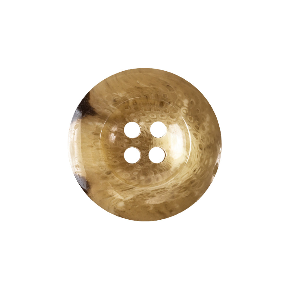 Honey Beige and Tobacco Brown Swirl Deep Well 4-Hole Plastic Button - 36L/23mm
