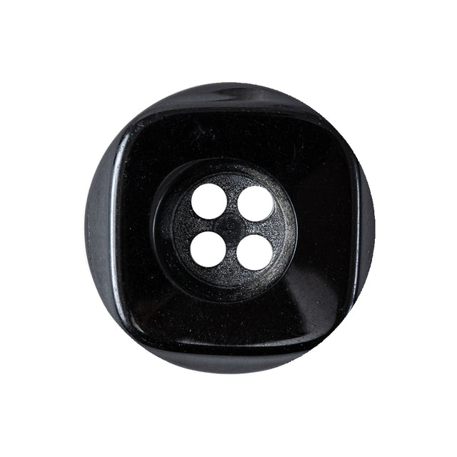 Black Deep-Set 4-Hole Plastic Button - 40L/25.5mm