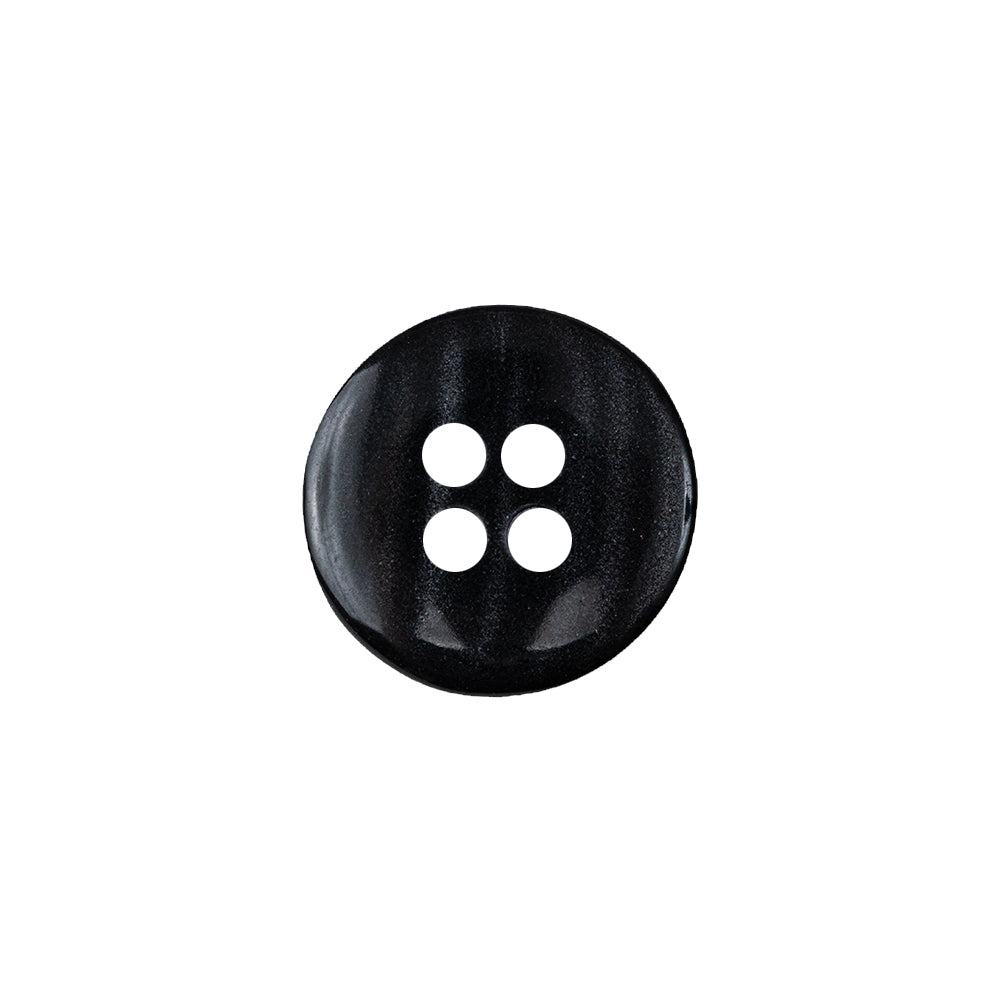 Black Beauty and Disco Ball Iridescent 4-Hole Plastic Button with Wide Rim - 24L/15mm Detail
