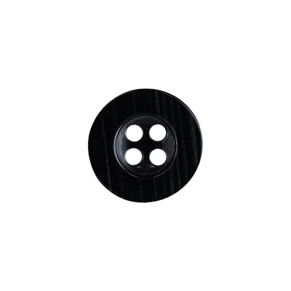 Black Beauty and Disco Ball Iridescent 4-Hole Plastic Button with Wide Rim - 24L/15mm