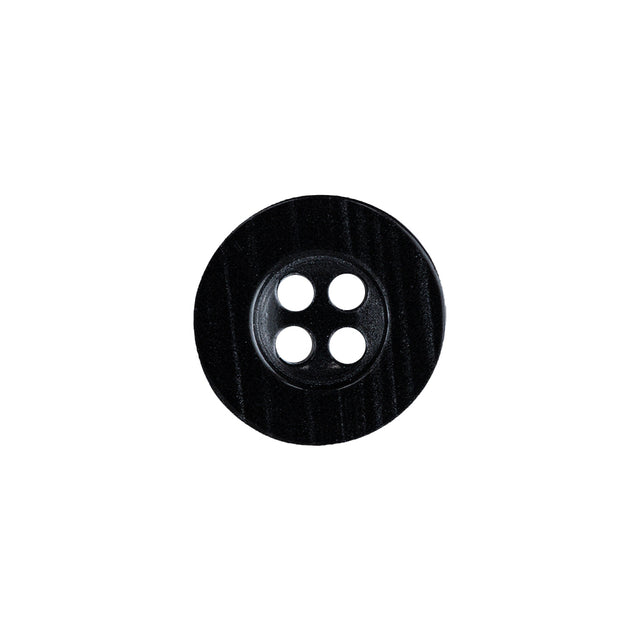 Black Beauty and Disco Ball Iridescent 4-Hole Plastic Button with Wide Rim - 24L/15mm
