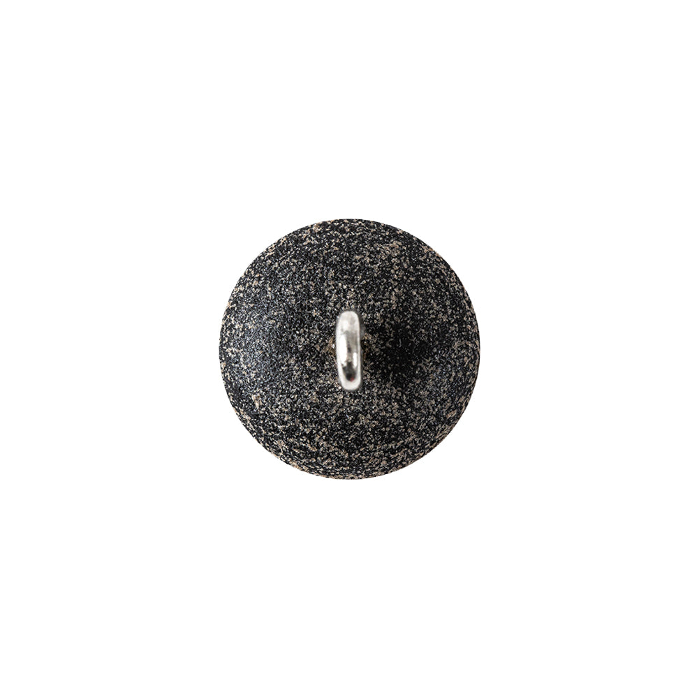 Italian Opal, White and Black Speckled Iridescent Shank Back Button - 22L/14mm Detail