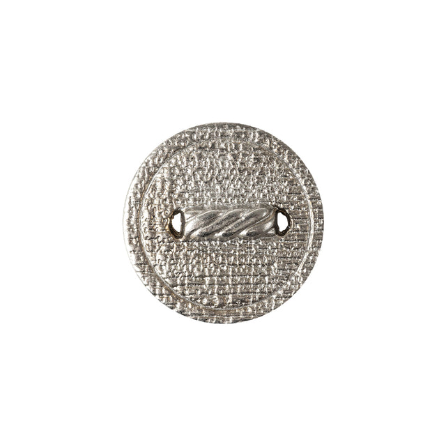 Italian Silver Faux Rope Textured Shank Back Metal Button - 30L/19mm