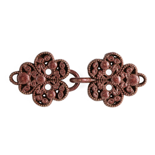 Italian Burnt Henna Copper Clasp Closure - 0.8125" x 2"