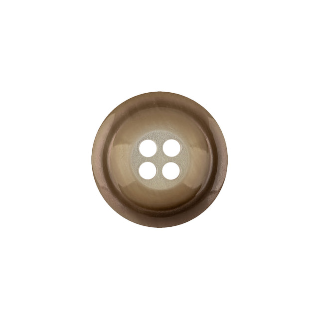 Italian Silver Birch Hologram and Beige Iridescent Rolled Rim 4-Hole Plastic Button - 28L/18mm