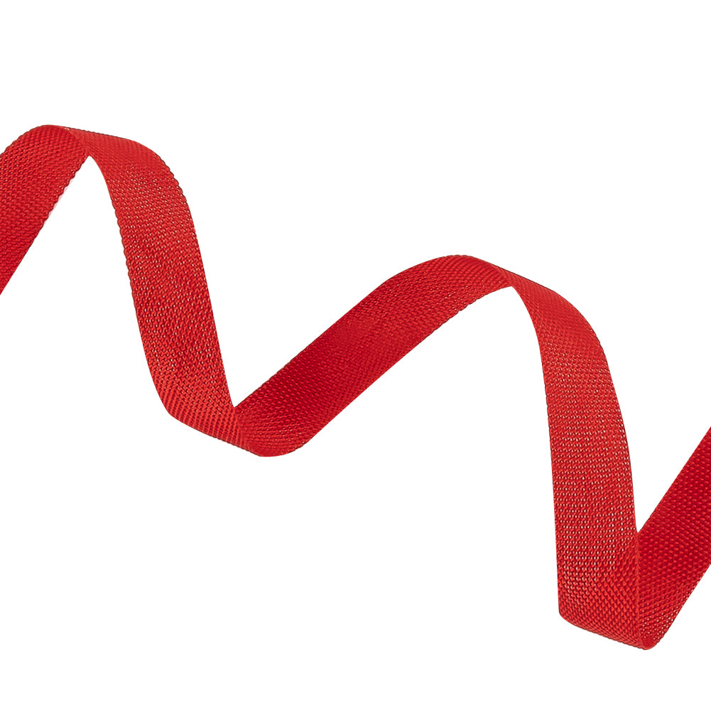 Candy Red Woven Edge Rayon Seam Binding - 0.25" Detail