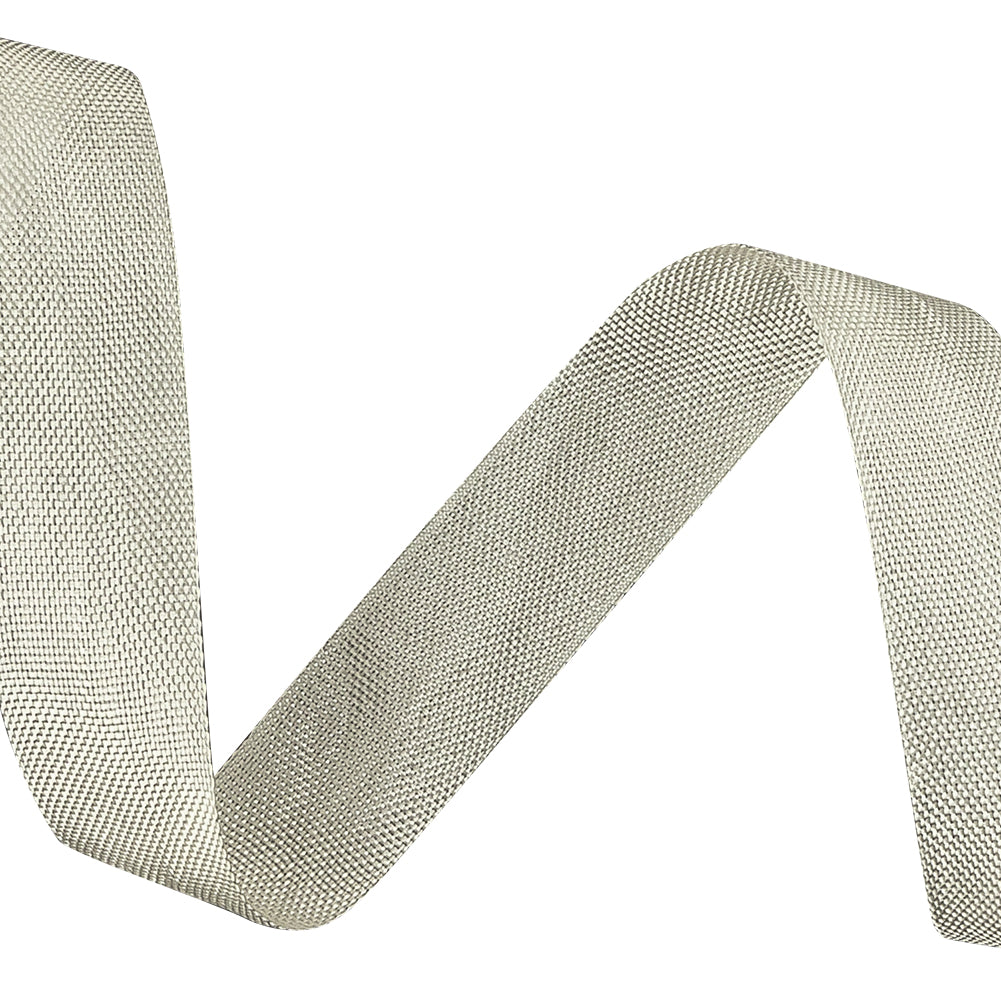 White Asparagus Woven Edge Rayon Seam Binding - 0.6" Detail