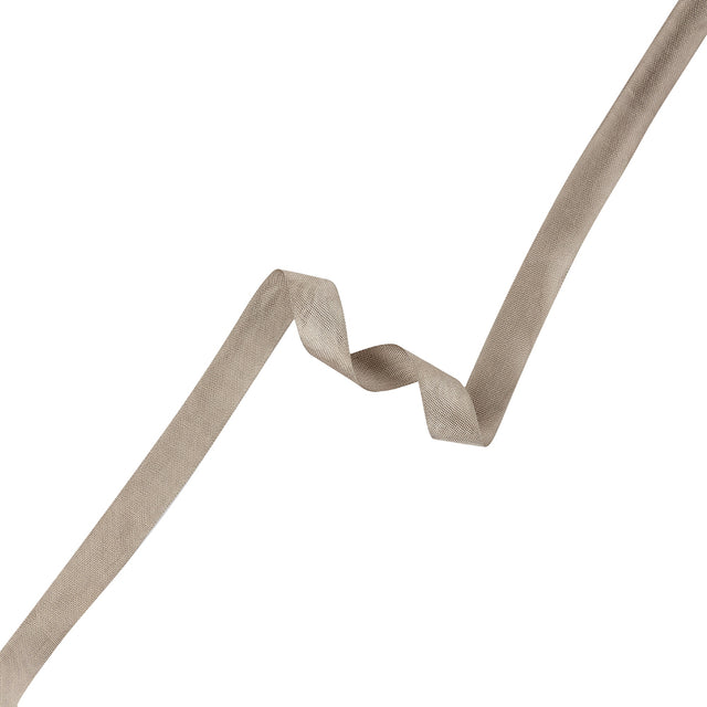 Stone Gray Woven Edge Rayon Seam Binding - 0.6"