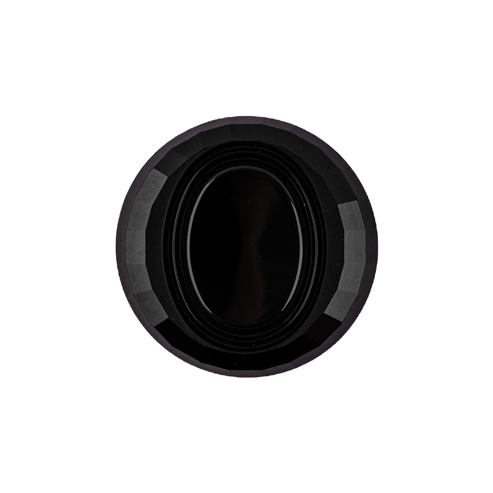 Italian Black Faceted Plastic Button - 36L/23mm