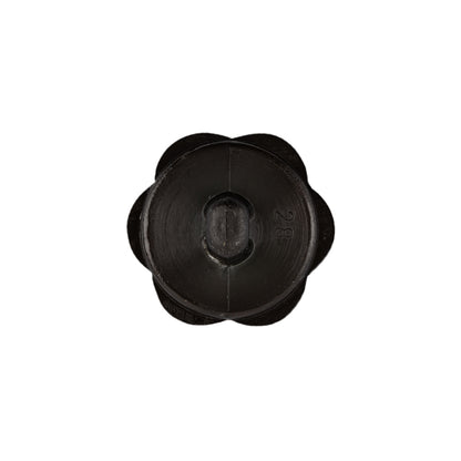 Italian Black Floral and Geometric Shank Back Nylon Button - 32L/20mm Detail