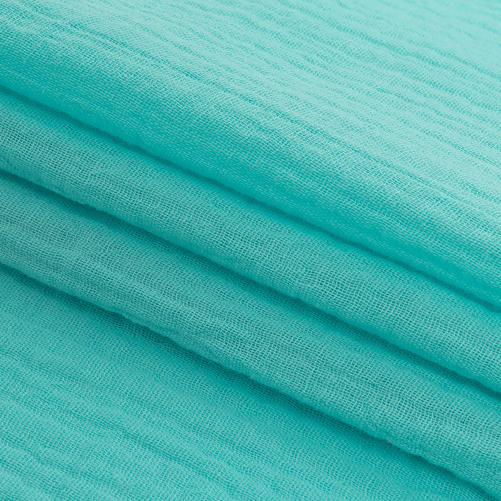Double Cotton Gauze - Aqua - Talamanca Collection Folded