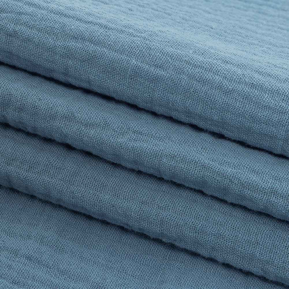 Double Cotton Gauze - Steel Blue - Talamanca Collection Folded