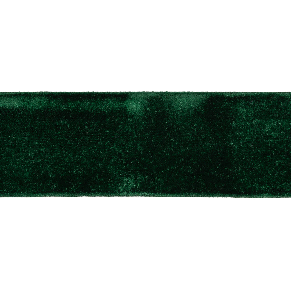 Velvet Ribbon Single Faced - 2" - Dark Green - Folded
