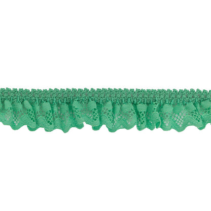 Spearmint Ruffled Stretch Lace Trimming - 1"
