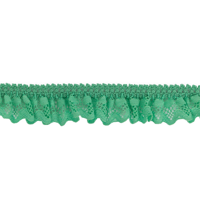 Spearmint Ruffled Stretch Lace Trimming - 1"
