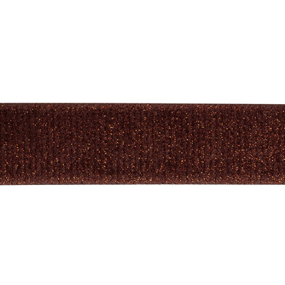 Teddy Red and Amber Glitter Velvet Trim - 1" Detail