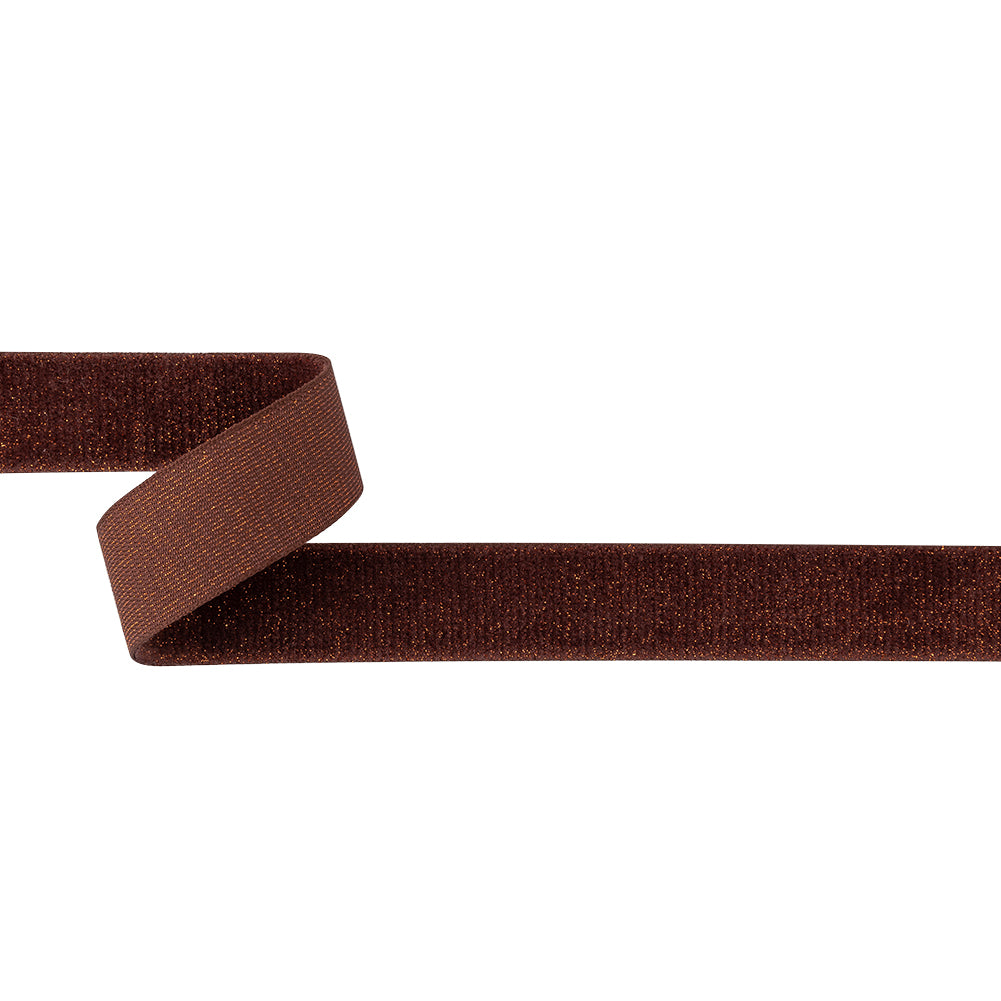 Teddy Red and Amber Glitter Velvet Trim - 1"