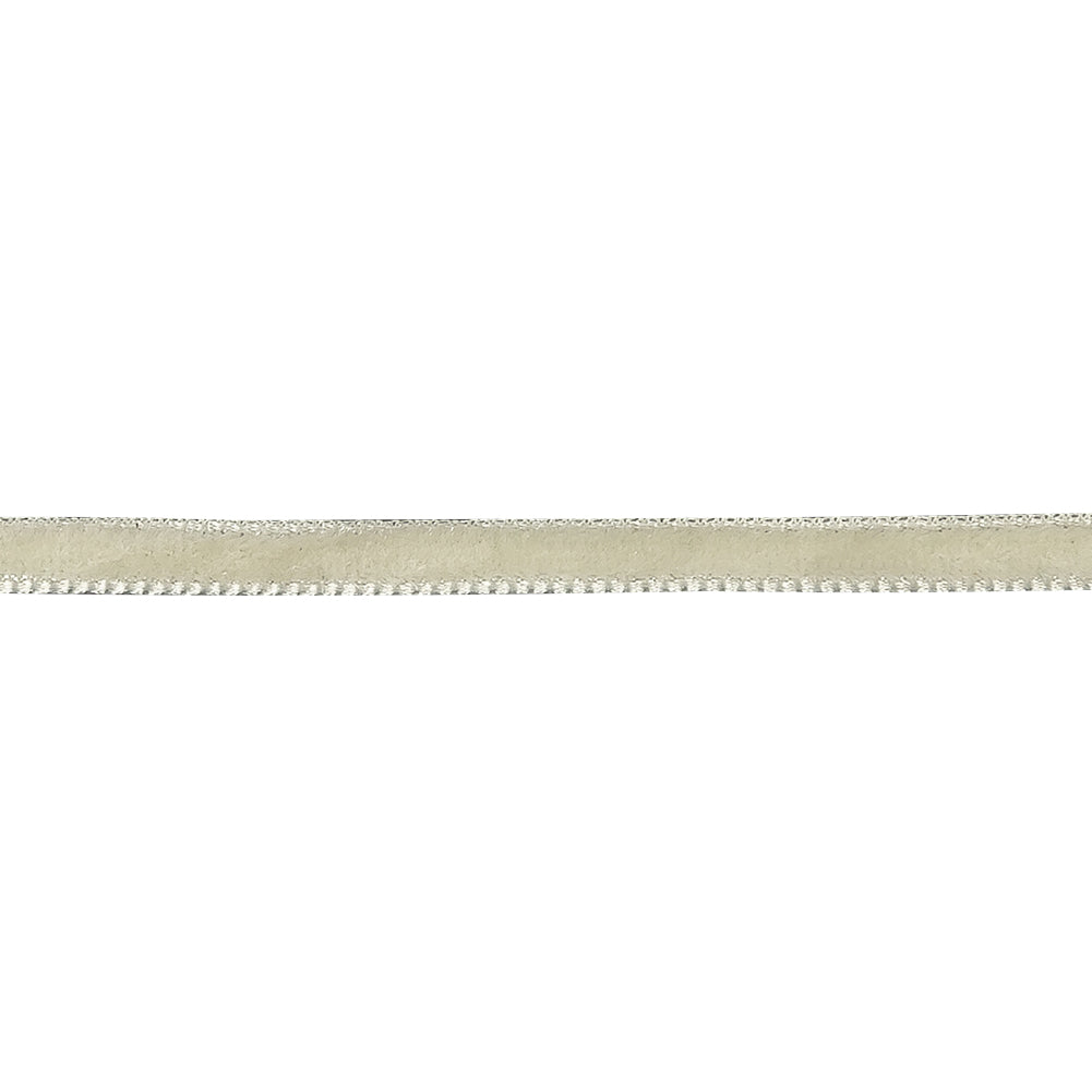 Egret Single Face Velvet Ribbon - 0.125" Detail