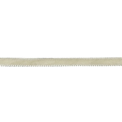 Egret Single Face Velvet Ribbon - 0.125" Detail