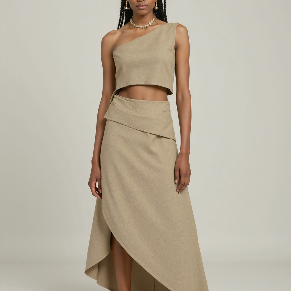 Stretch Linen Woven - Beige - Asturias Collection - Editorial