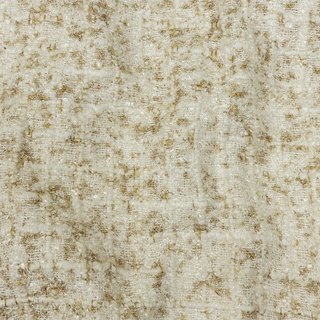 Newcastle Beige and White Viscose and Acrylic Chenille Tweed