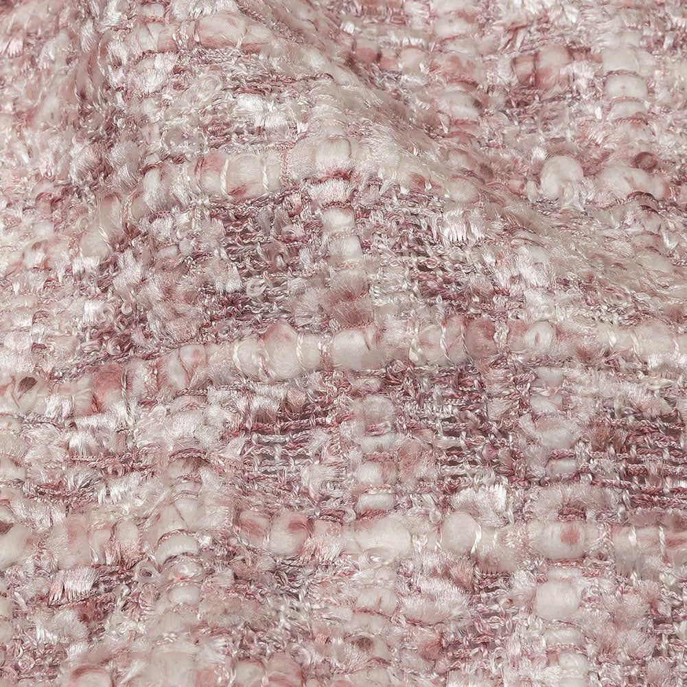 Newcastle Mauve and White Viscose and Acrylic Chenille Tweed Folded
