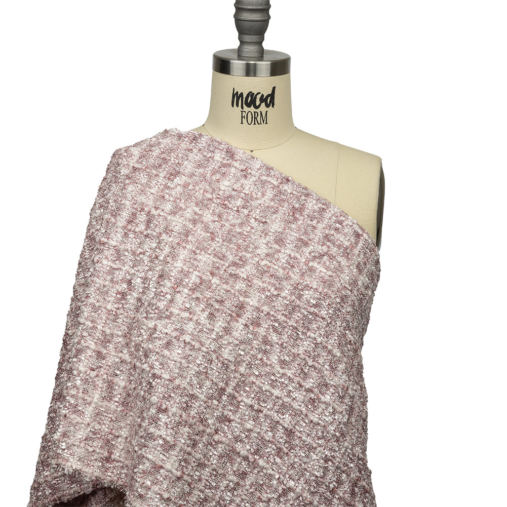 Newcastle Mauve and White Viscose and Acrylic Chenille Tweed Detail