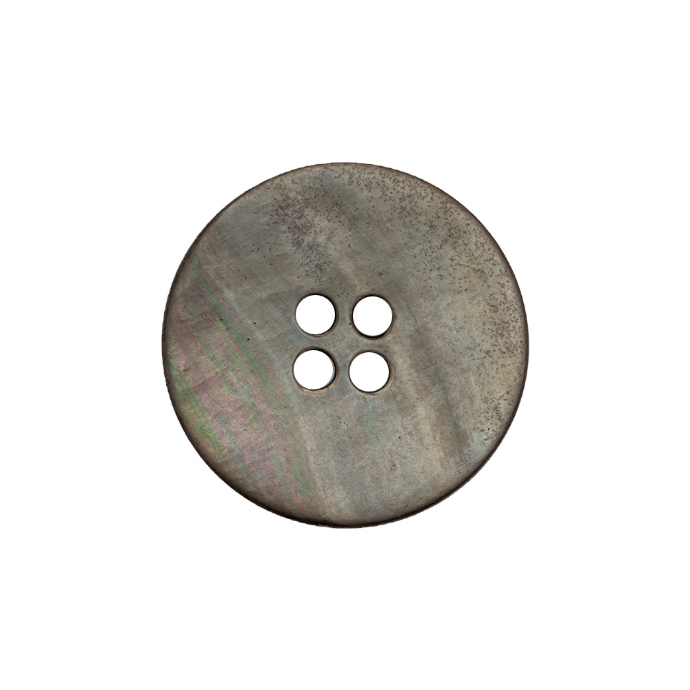 Italian Charcoal Gray, Green and Magenta Iridescent 4-Hole Tire Rim Shell Button - 36L/23mm Detail