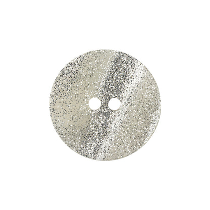 Italian Silver Glitter 2-Hole Translucent Button - 36L/23mm