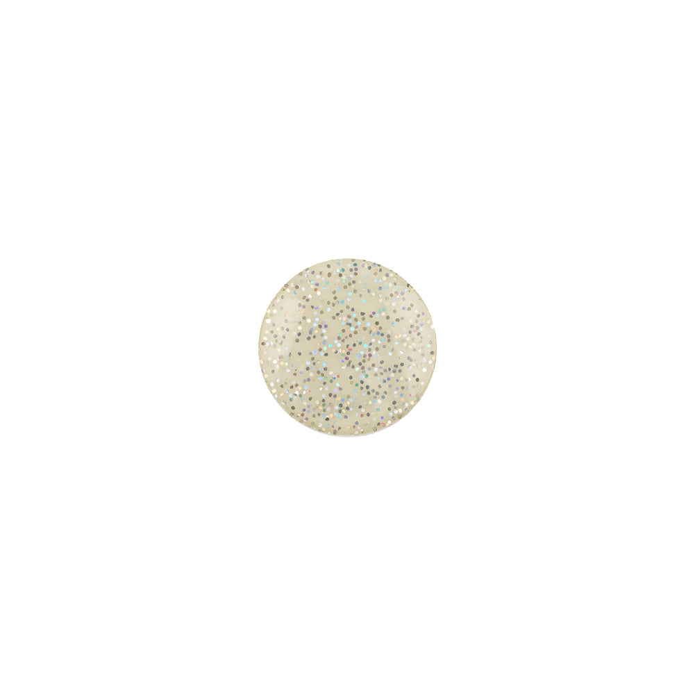 Silver Rainbow Glitter Translucent Shank Back Button - 16L/10mm