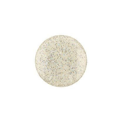Silver Rainbow Glitter Translucent Shank Back Button - 28L/18mm