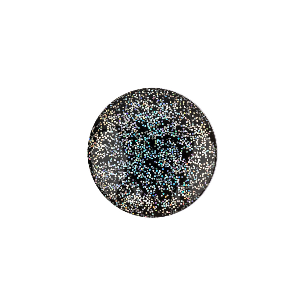 Black Rainbow Glitter Translucent Shank Back Button - 28L/18mm