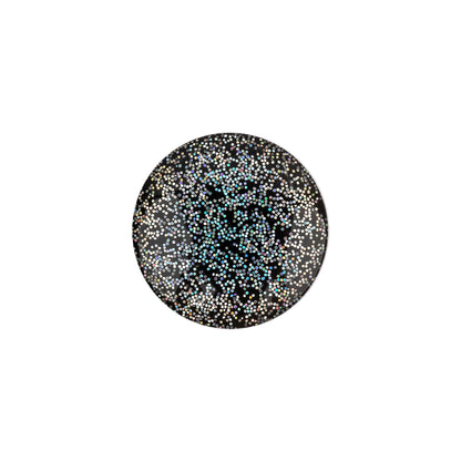 Black Rainbow Glitter Translucent Shank Back Button - 28L/18mm