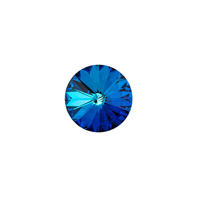 Vintage Swarovski Bermuda Blue and Silver Aluminum Foiled Shank Back Button - 20L/12.5mm