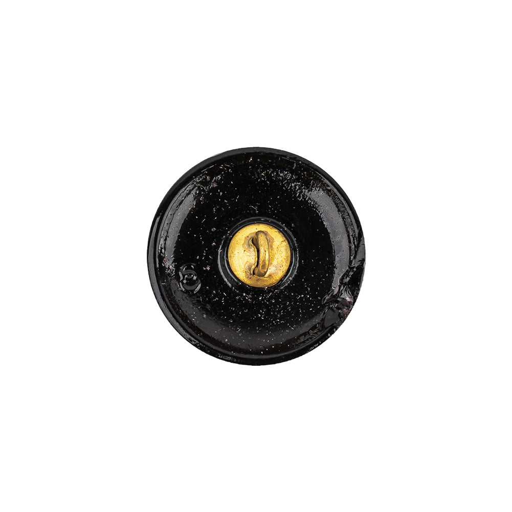 Vintage Black Classical Shank Back Glass Button - 28L/18mm Detail