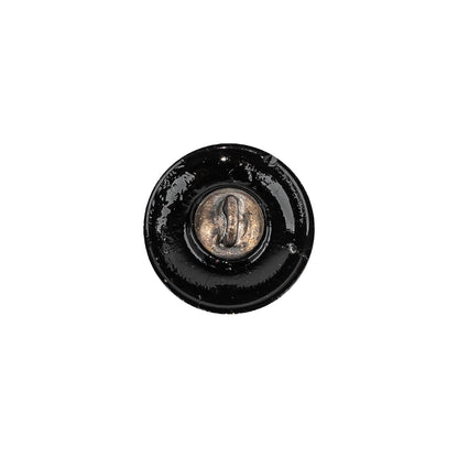 Vintage Blue Iris and Black Classical Shank Back Glass Button - 22L/14mm Detail