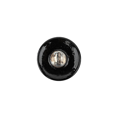 Vintage Blue Iris and Black Classical Shank Back Glass Button - 22L/14mm Detail