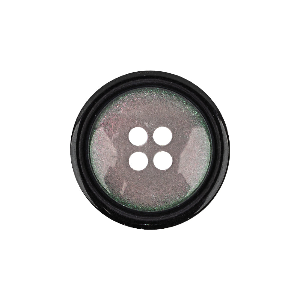 Italian Pink, Green and Smoke 4-Hole Domed Button - 36L/23mm