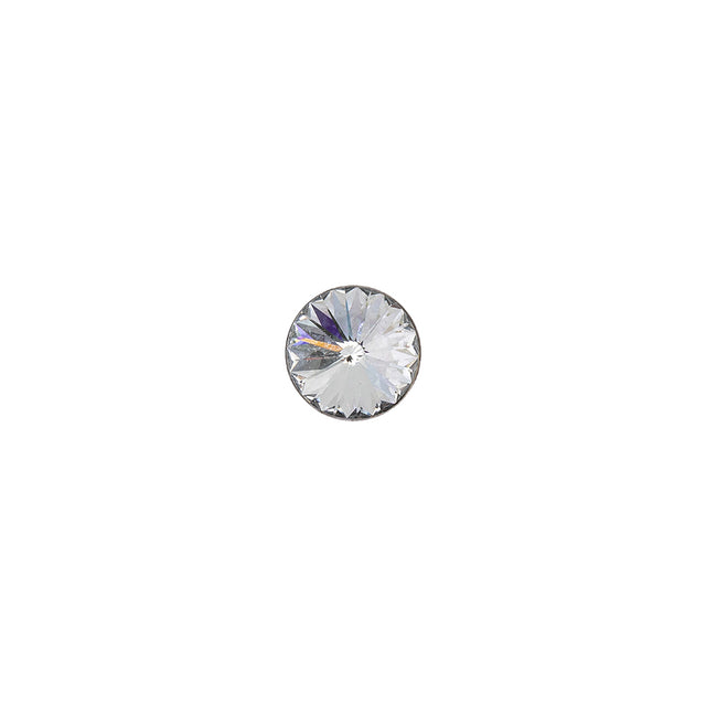 Vintage Swarovski Crystal and Silver Aluminum Finished Shank Back Button - 10L/6mm