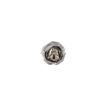 Vintage Swarovski Crystal Reverse Mirror Coated Faceted Shank Back Ball Button - 16L/10mm Detail