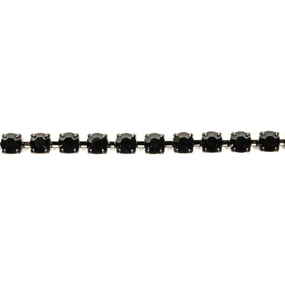 Vintage Czech Jet Rhinestones and Gunmetal Trim - SS29/6.14MM Detail