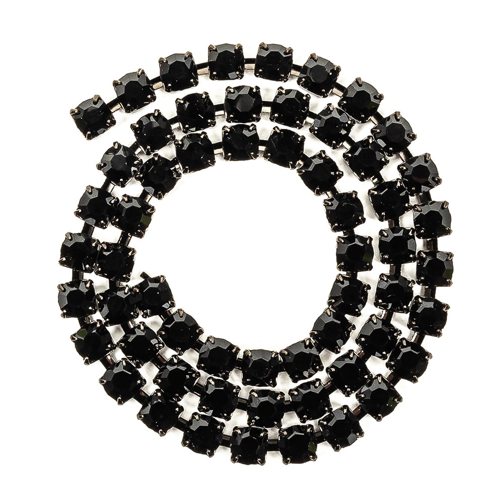 Vintage Czech Jet Rhinestones and Gunmetal Trim - SS29/6.14MM Full
