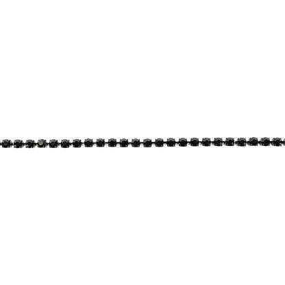 Vintage Czech Jet Rhinestones and Gunmetal Trim - SS29/6.14MM