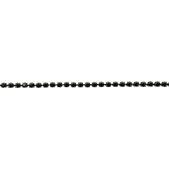 Vintage Czech Jet Rhinestones and Gunmetal Trim - SS29/6.14MM