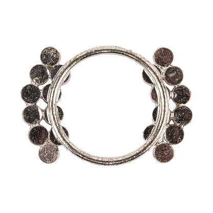 Vintage Swarovski Crystal Rhinestones and Silver Metal Abstract Buckle - 1.625" x 1.125" Detail