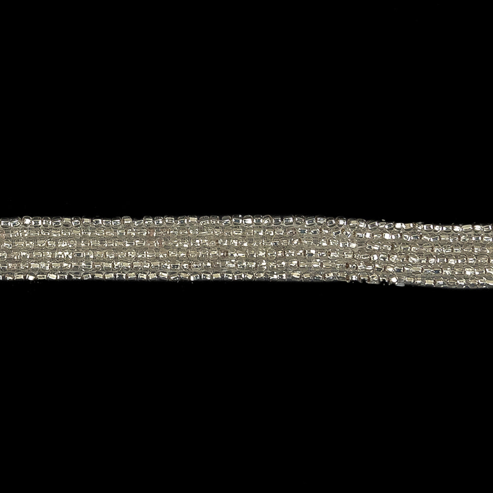 Vintage Silver Lined 6 Row Seed Beaded Trim - 0.5" Detail