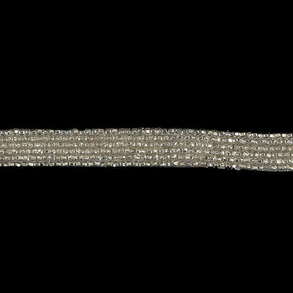 Vintage Silver Lined 6 Row Seed Beaded Trim - 0.5" Detail