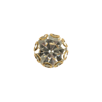 Vintage Crystal Rhinestone and Gold Edged Self Back Button - 20L/12.5mm