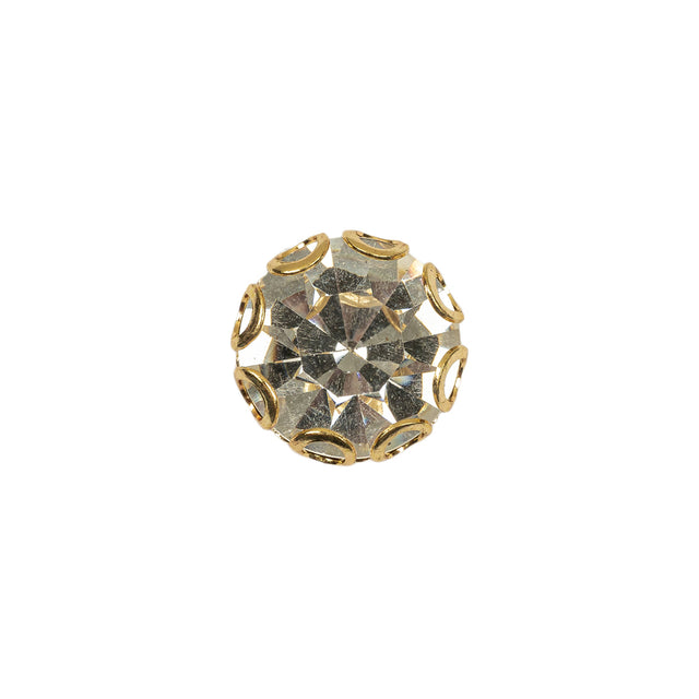 Vintage Crystal Rhinestone and Gold Edged Self Back Button - 20L/12.5mm